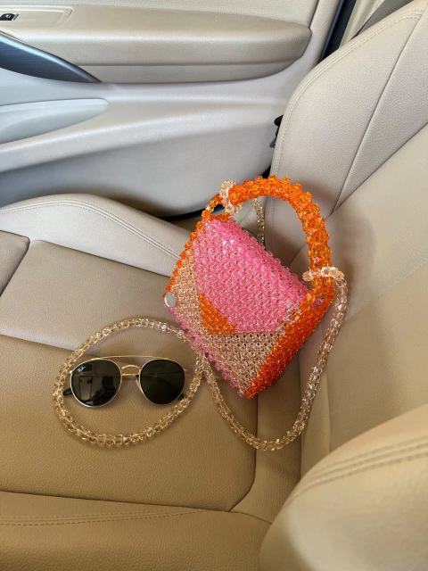 Bag Pietra (rosa ou pink + laranja + dourado)