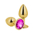 Plug Anal Médio Dourado com Pedra Arredondada - comprar online