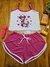 Baby Doll de Suede Cropped e Short Minnie e Hello Kitty