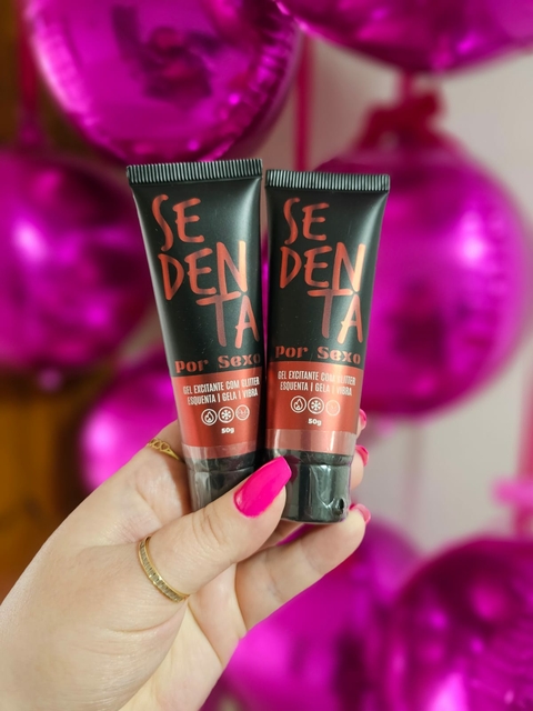 Sedenta Por Sexo Gel Excitante com Glitter que Esquenta, Gela e Vibra 50g