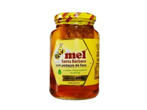 Mel com favo santa barbara 800g