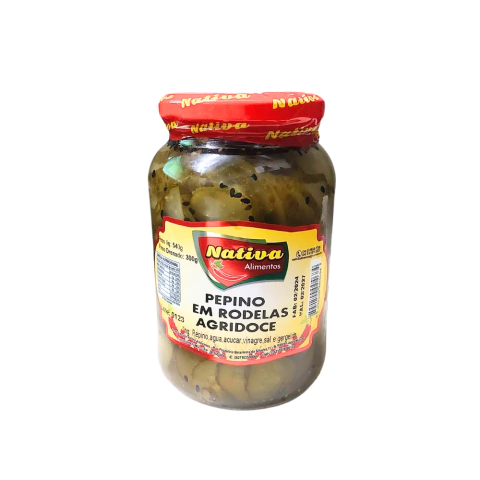 Pepino fatiado com gergelim Nativa 540g