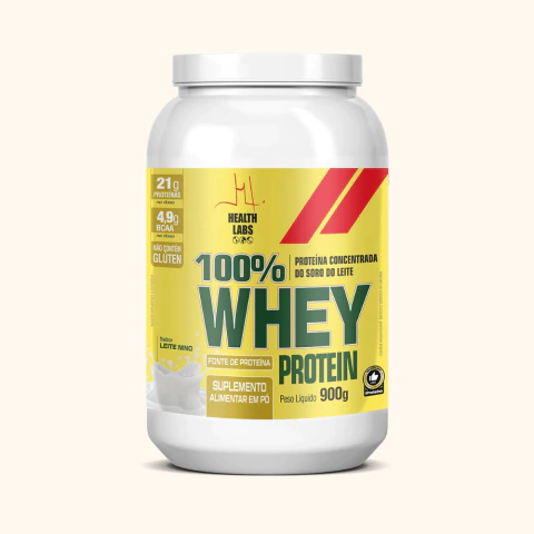 100% Whey Protein Leite Nino Healt Labs 900g