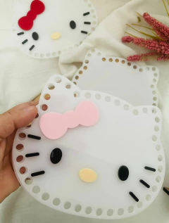 Base bolsa crochê Hello Kitty 13,5x17cm (par) - comprar online