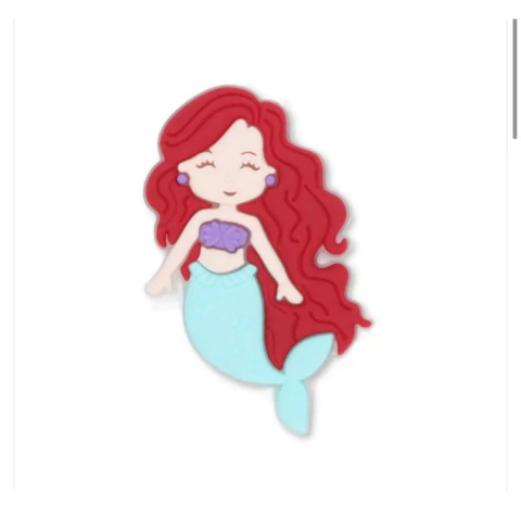 APLIQUE EMBORRACHADO PRINCESA SEREIA PARA LAÇO E TIARA INFANTIL - KIT COM 5 UNIDADES