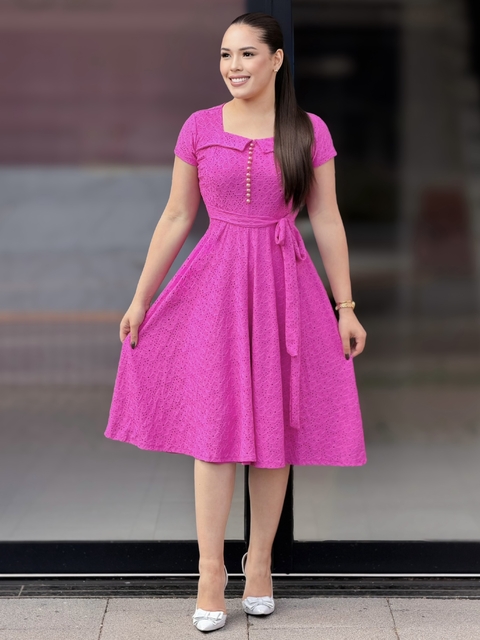 Vestido Midi Malha Lese Primavera Radiante