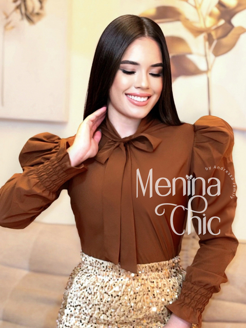 Blusa Laço Marrom Momento Precioso - comprar online