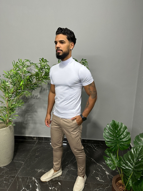 Camiseta masculina gola alta manga curta - comprar online