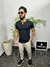 Camiseta Masculina Henley preta