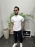 Camiseta masculina Gola media Branca