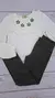 Conjunto de Bata em Malha Wave e Calça Legging em Canelado Mesclado 80855 Kukiê Infantil Menina na internet