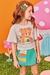 Conjunto infantil Kukiê de Blusa Boxy em Cotton Linho e Short Saia em Molevisco - comprar online