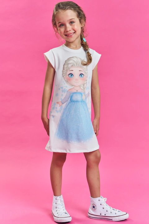 Vestido Infantil Kukiê Princesa Elsa Frozen - comprar online