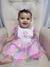 Vestbody infantil kukiê em Malha Textura e Tule colorido - comprar online