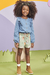 Conjunto kukie de Boxy em Jeans com Elastano e Short - comprar online