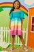 Vestido infantil Kukiê em Air Flow com mangas bufantes - Frente