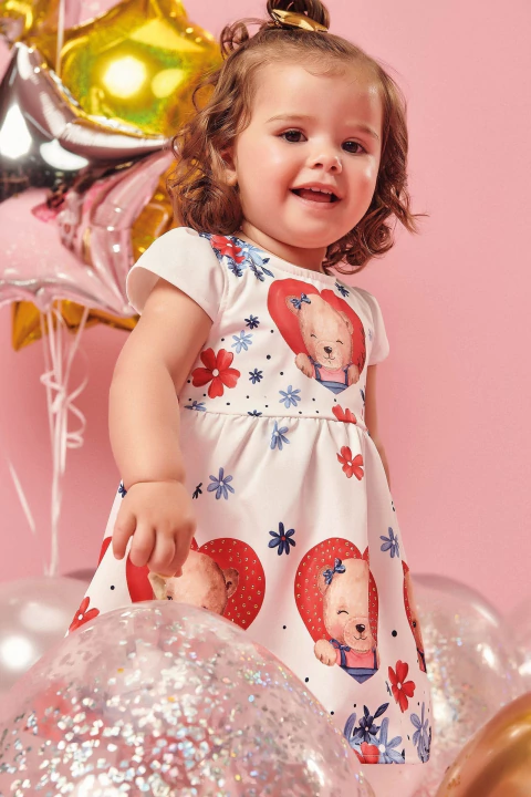 Vestido Infantil Baby Festas Kukiê Em Super Cetim