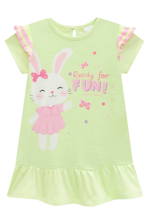 Vestido Infantil Baby Kukiê Coelhinha - Frente
