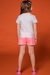 Conjunto infantil Kukiê de Blusa em Meia Malha e Shorts em Moletom - Costas