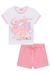 Conjunto infantil Kukiê de Blusa em Meia Malha e Shorts em Moletom 