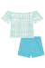 Conjunto infantil kukiê de Blusa e Shorts Ursinhos Carinhosos - Costas