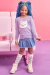 Meia infantil kukiê 3/4 cinza