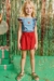 Conjunto infantil de Blusa Cropped em Jeans e Shorts em Air Flow - Frente
