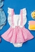 Vestbody infantil Kukiê xadrez Rosa