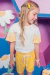 Conjunto infantil Kukiê de Blusa Cropped e Shorts, degradê amarelo