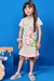 Vestido infantil Kukiê em Fly Tech - Cachorrinhos e arco-íris - frente