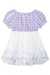 Vestido infantil Kukiê lilás em Malha Vichy e Air Flow - Costas