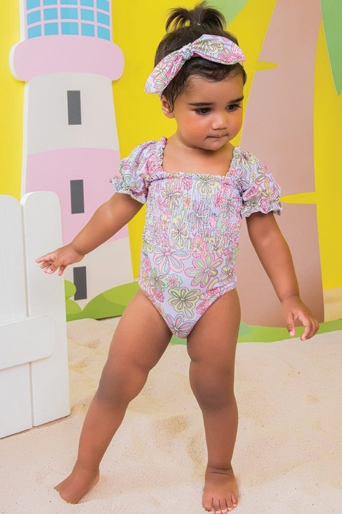 Maiô infantil Kukiê em Malha com Proteção Uv 50+