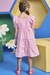 Vestido infantil Kukiê Xadrez Rosa - Costas