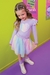 Conjunto infantil kukiê de blusa e saia com shorts embutido - Frente