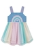 Vestido Infantil Kukiê Arco-íris em tule colorido