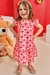 Vestido infantil kukiê festas em chiffon brilho corações - Frente