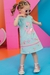 Vestido infantil kukiê em Meia Malha, estampa de flamingo - Costas