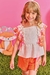Conjunto infantil kukiê de Bata e Shorts em Malha Enrugada