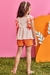 Conjunto infantil kukiê de Bata e Shorts em Malha Enrugada - Costas