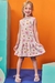 Vestido infantil kukiê em Fly Tech, estampa de flores - Frente