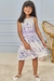 Vestido infantil kukiê florido em Jacquard Textura