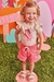 Conjunto infantil kukiê de Body e Shorts em Linho, estampa fadinha