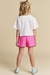 Conjunto kukiê de de Blusa e Short Saia em Fly Tech, estampa flamingo - Costas