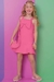 Vestido infantil kukiê e Bolsa em Sarja com Elastano - pink