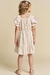 Vestido infantil kukiê em Linho e Tricoline Brilho, detalhe de borboleta - Costas