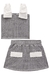 Conjunto infantil kukiê de Blusa e Short Saia em Molecotton e Super Cetim - Detalhes