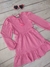 Vestido kukie Rosa em Malha Wave Com Vazados Laterais -frente