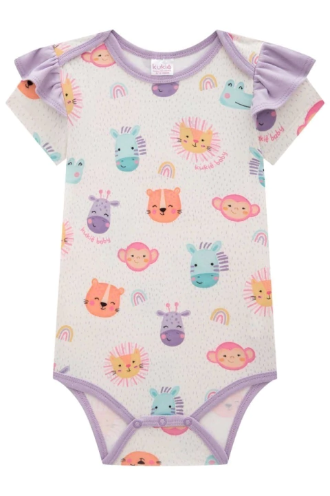 Body infantil Kukiê, em Malha Comfy - Roxo