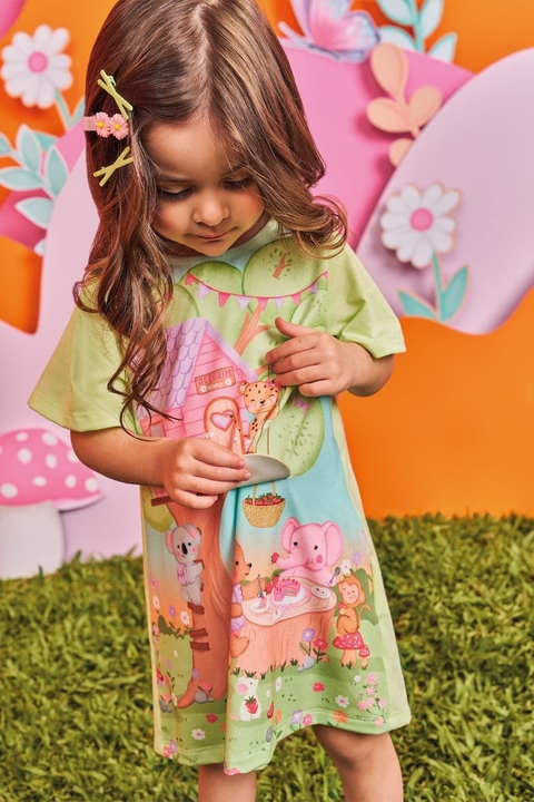 Vestido infantil kukiê baby em Meia Malha - Frente