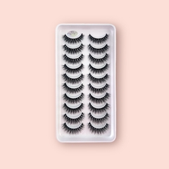 CARTELA COM 10 PARES CILIOS POSTICOS MODELO H13 - comprar online